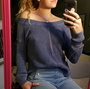 Aerie blue off the shoulder sweater